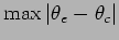 $ \max \vert\theta_e -\theta_c\vert$
